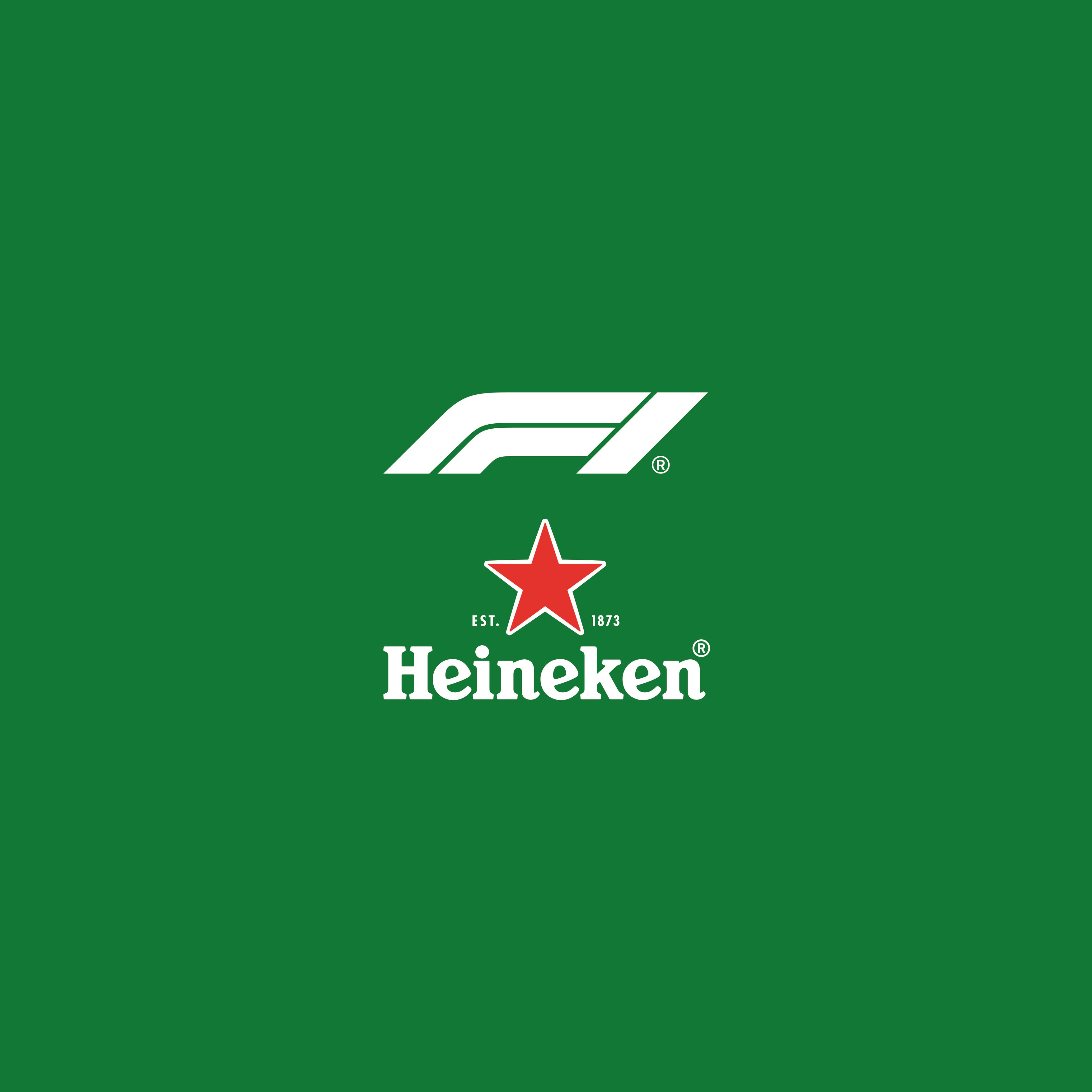 F1 Heineken Composite Logo Stacked On Green Fc
