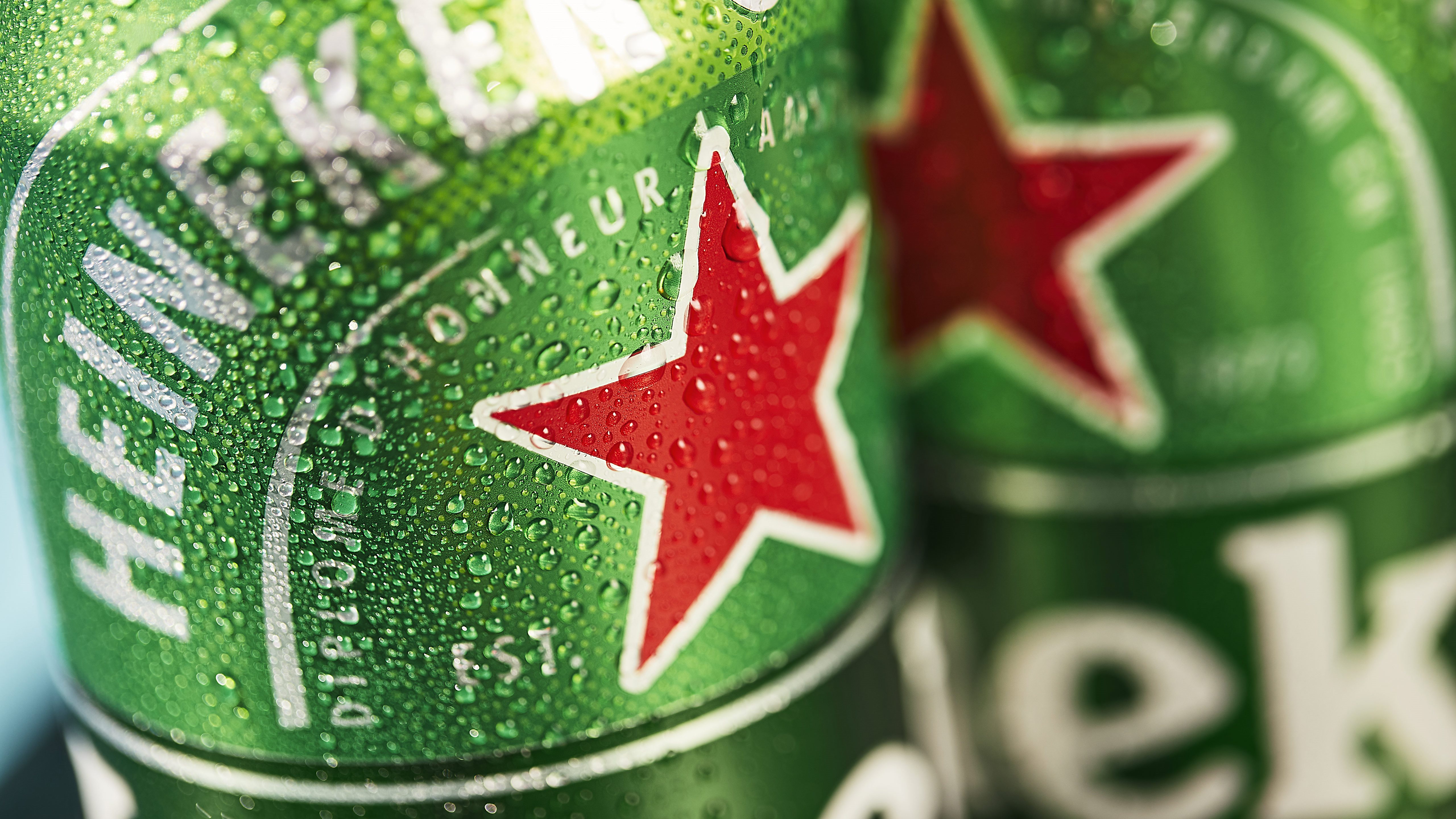 Heineken beer cans