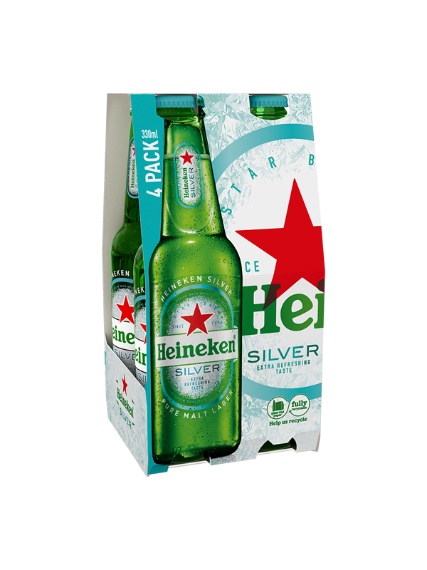 Heineken Silver 4 Pack Bottle 330Ml 800X600px