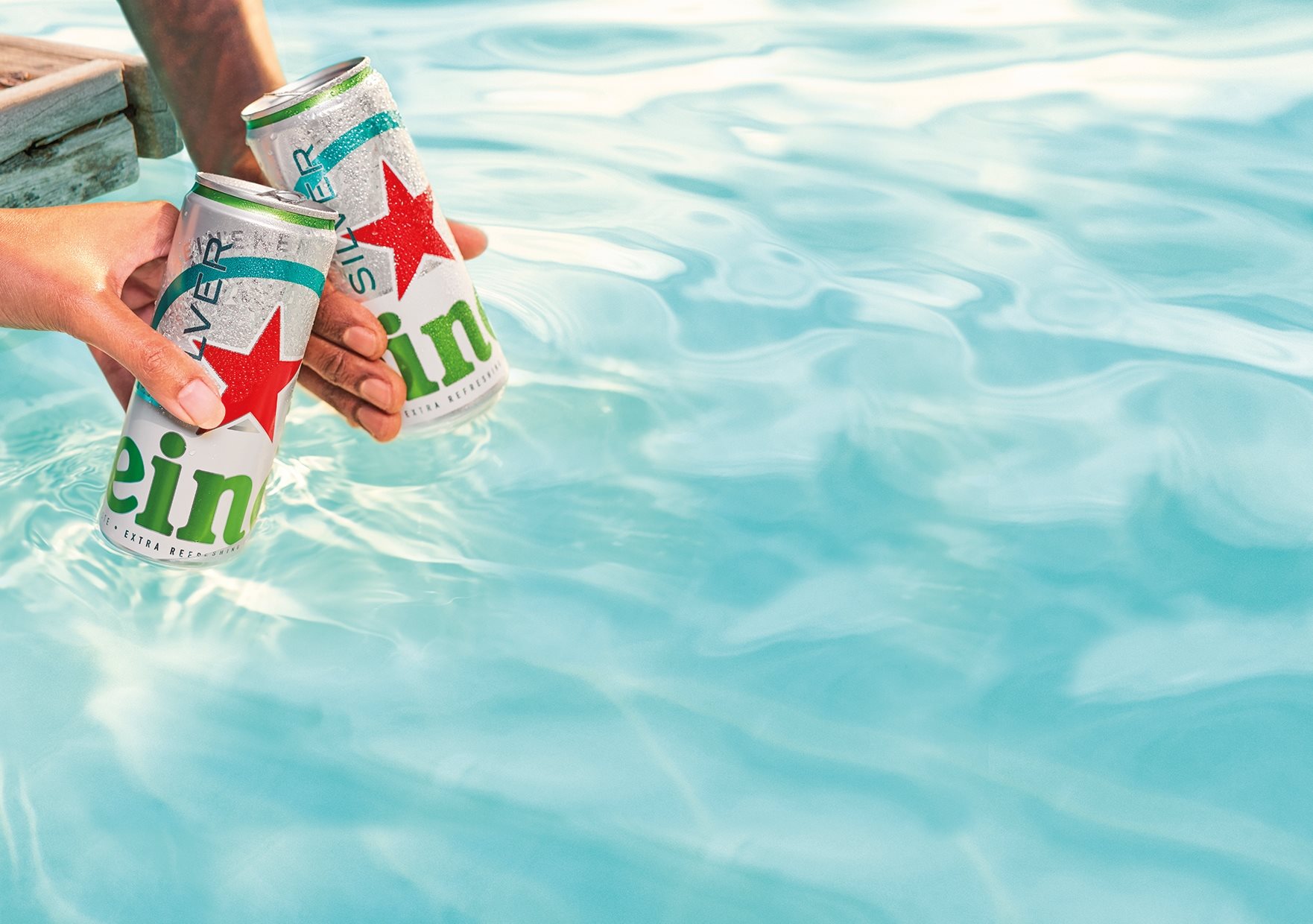 Heineken Silver Cans In Water 1762X1240px