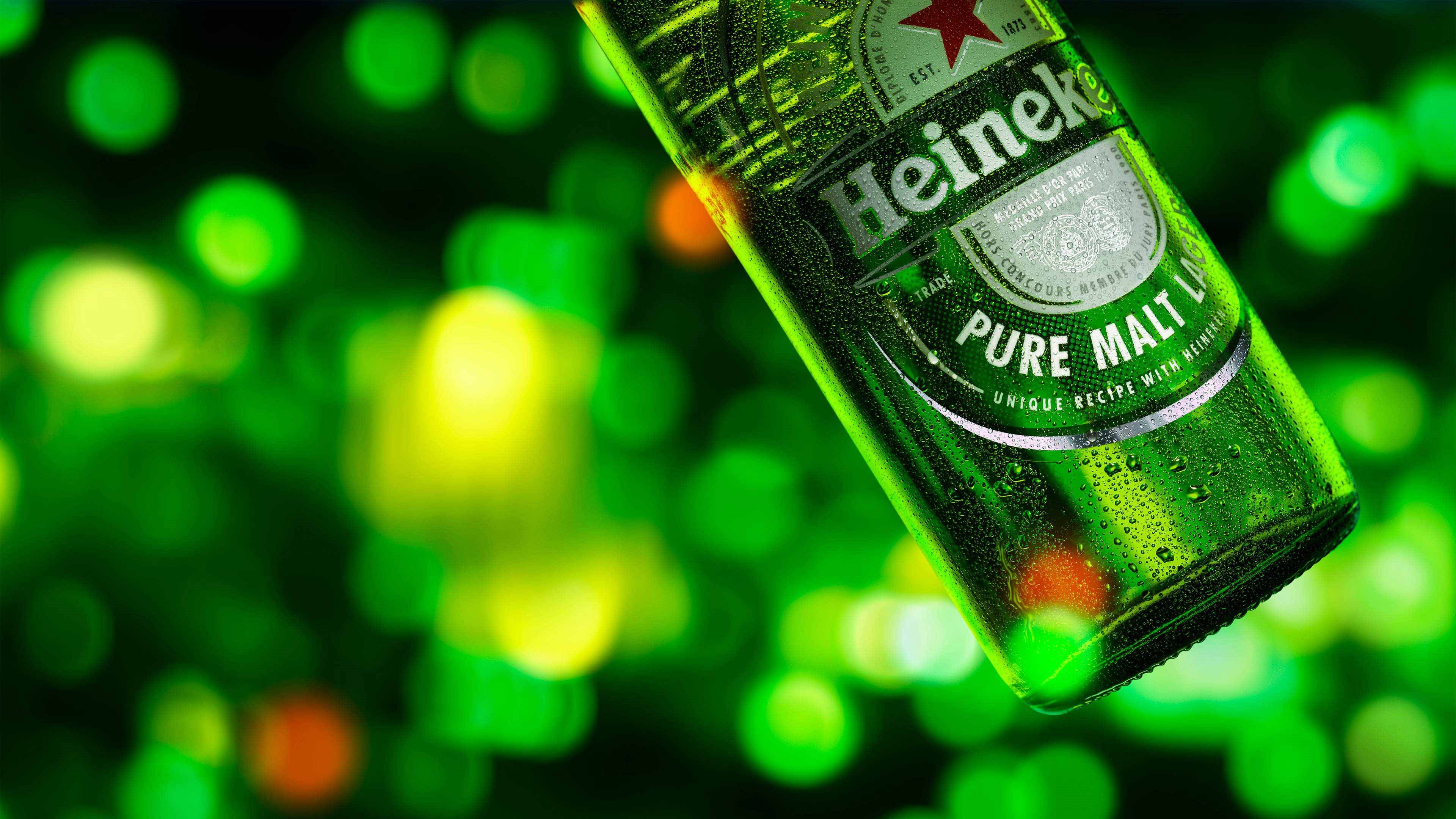 Heineken is brewed from pure malt - bottle