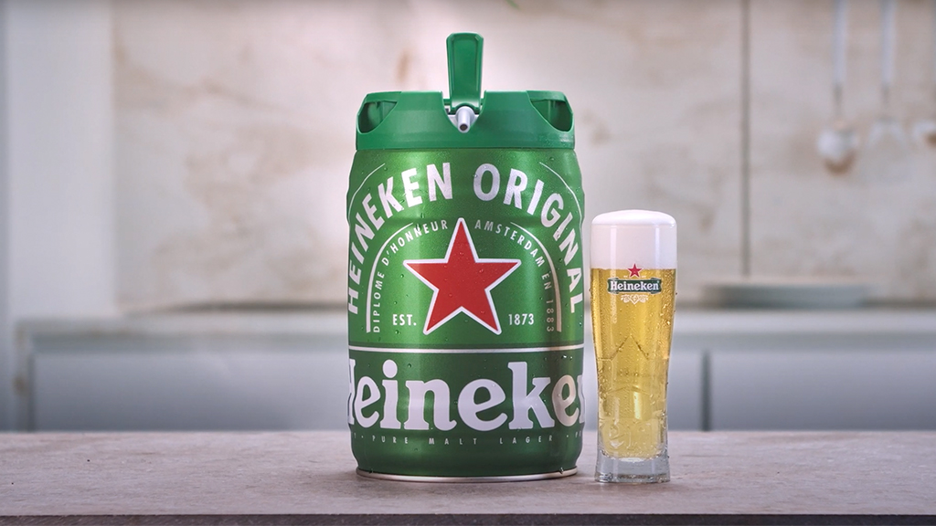HEINEKEN MINI KEG Beer Can 5L 1.32 Gallons EMPTY With Unused Taps Spout 