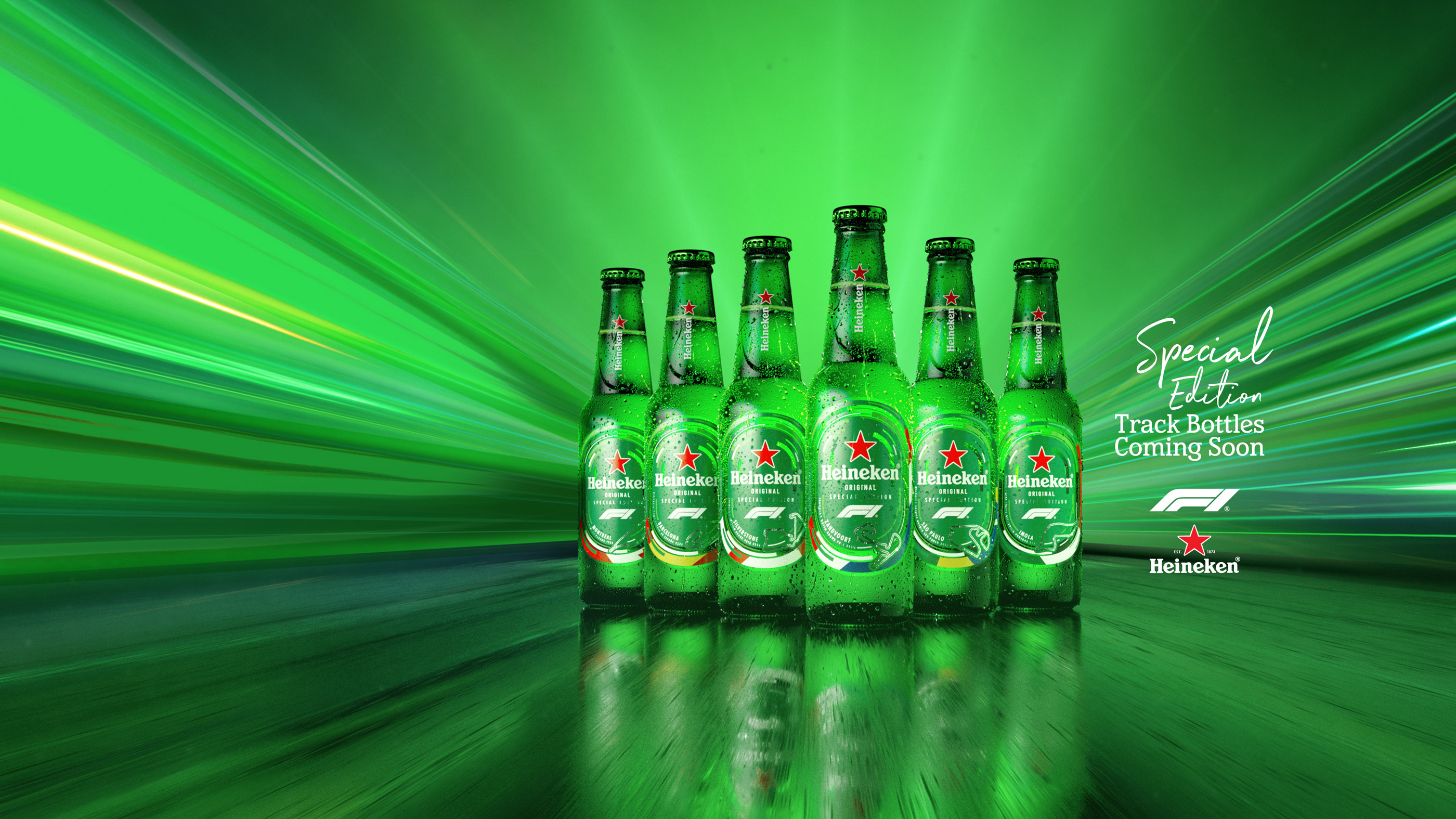 F1 Heineken Special Edition Track Bottles Banner Slide