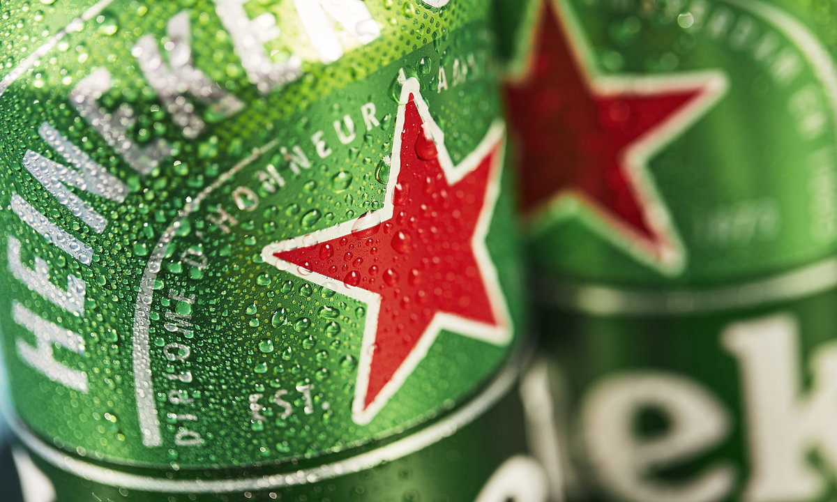 Heineken beer cans