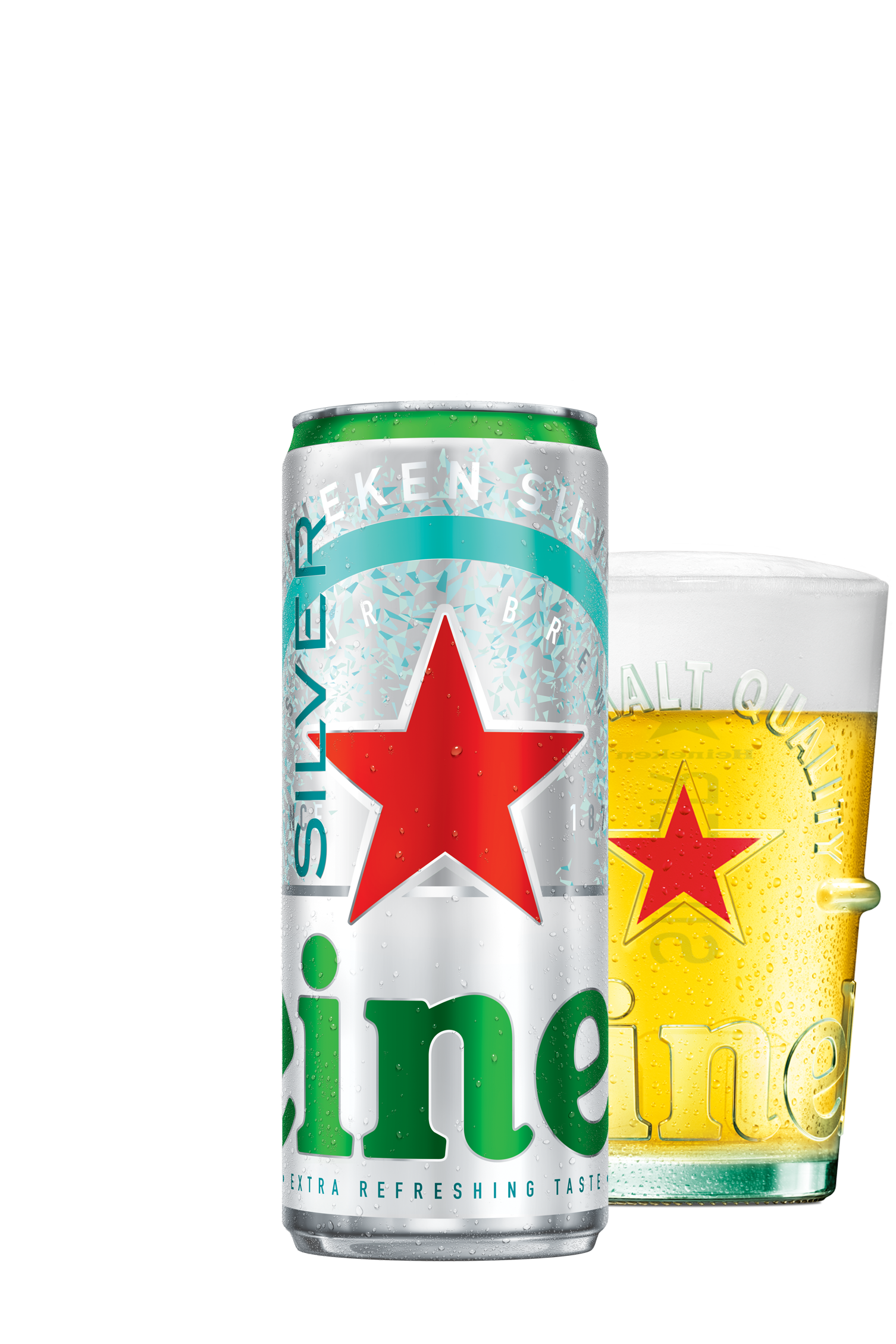 Heineken Silver Sleek Can Product With Glass
